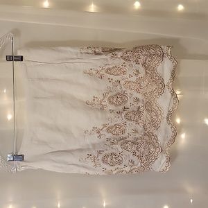 Ann Taylor Detailed Ivory Skirt size 8